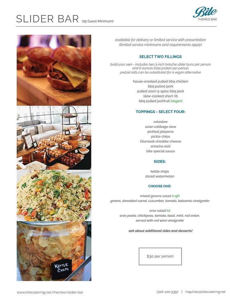 Slider Bar Bite Catering Los Angeles