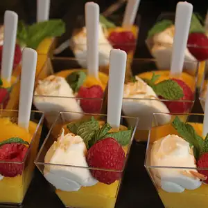 Mango Mousse with Coconut Whipped Cream