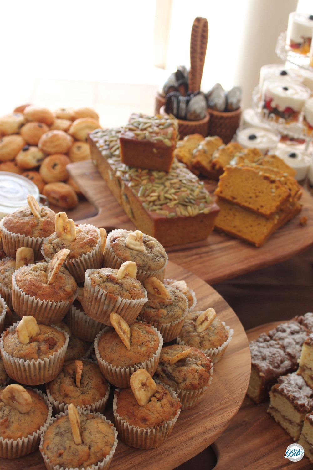 Breakfast Pastry Display on Buffet