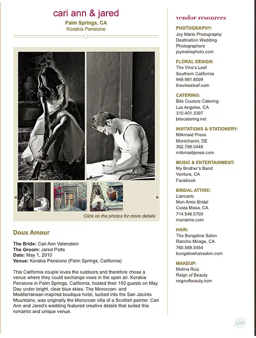 Cari Ann & Jared’s Romantic Outdoor Wedding at Korakia Pensione, Palm Springs