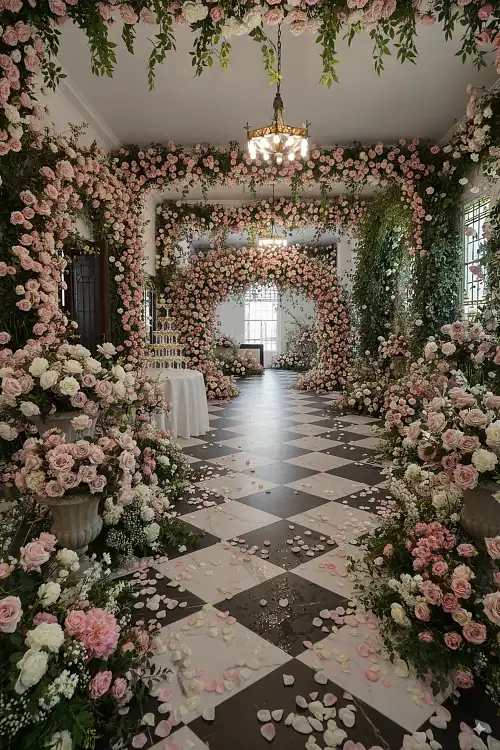 Floral Engagement Scene in the Foyer