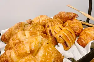 Croissants in basket