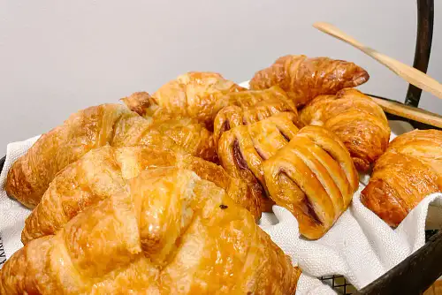 Croissants in basket